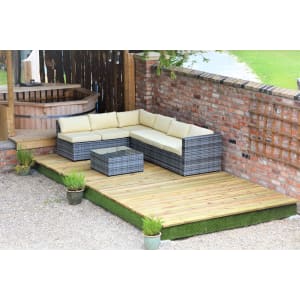 Image of Swift Deck Self-Assembly Garden Decking Kit With Adjustable Foundations - 2.4 x 4.7m