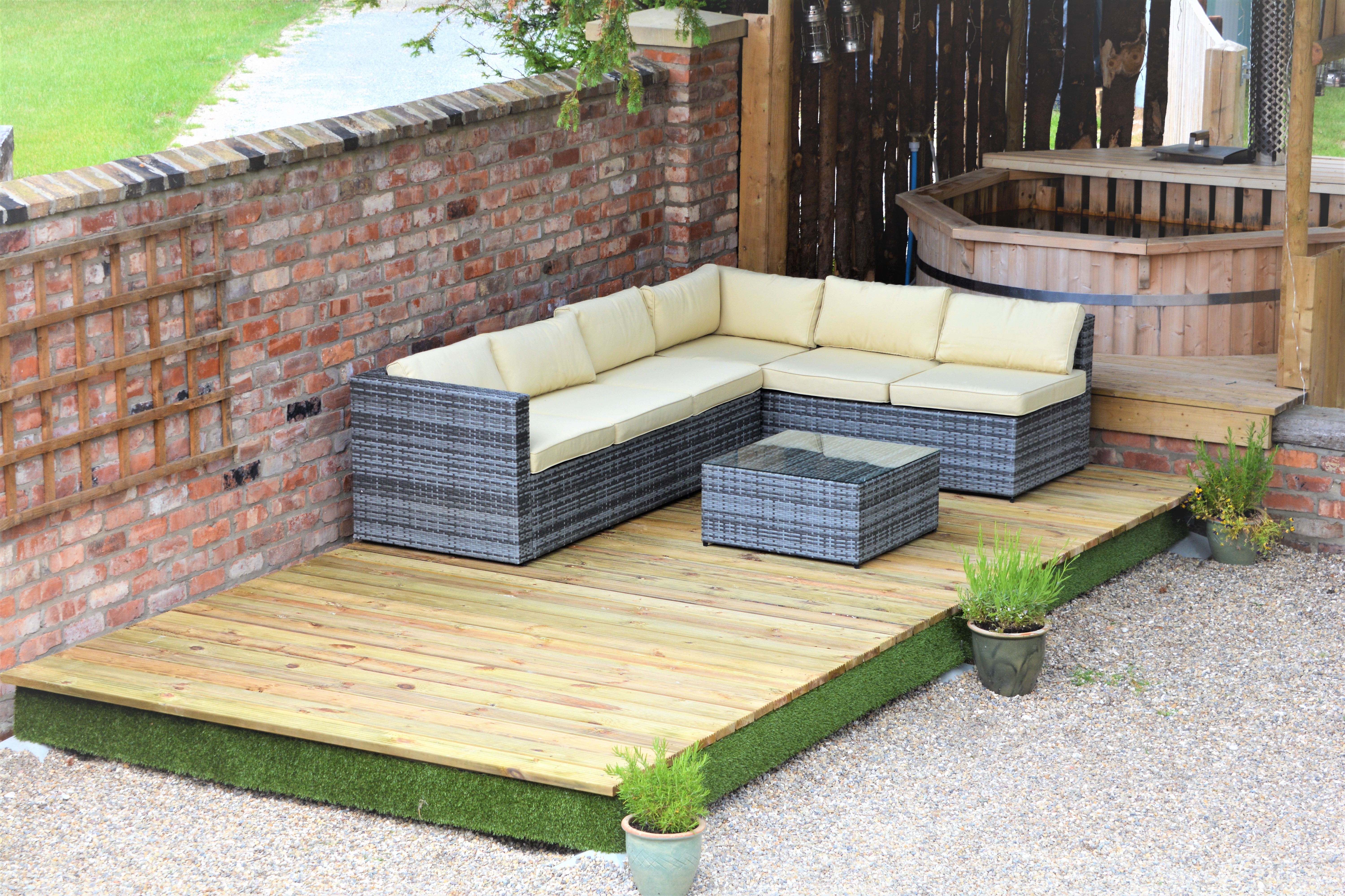 Image of Swift Deck Self-Assembly Garden Decking Kit With Adjustable Foundations - 2.4 x 7.0m
