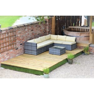 Swift Deck Self-Assembly Garden Decking Kit With Adjustable Foundations - 2.4 x 7.0m