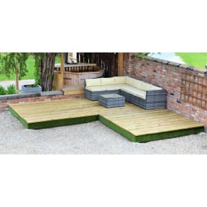 Swift Deck Self-Assembly Garden Decking Kit Corner With Adjustable Foundations - 4.75 x 4.7m