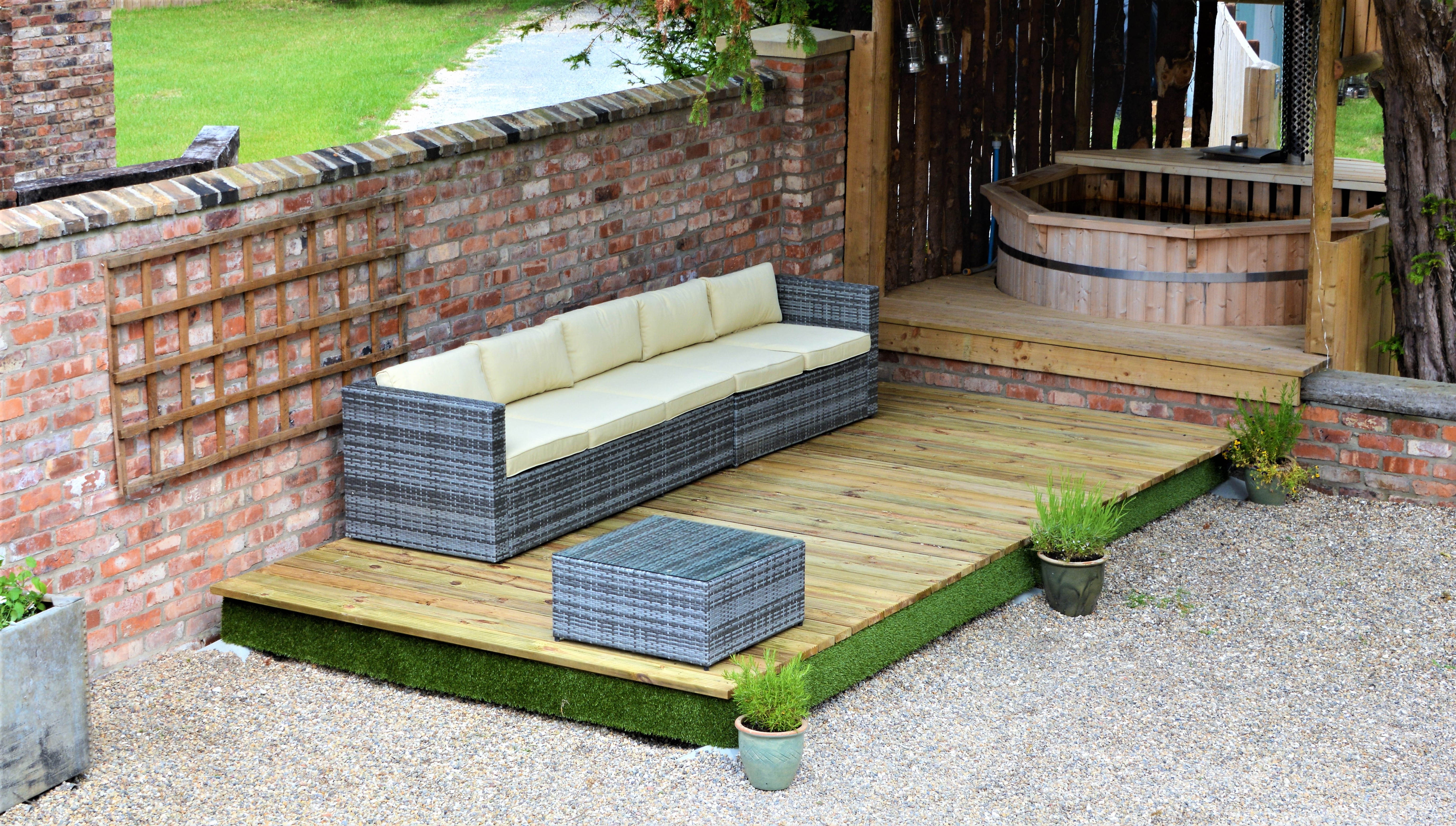 Image of Swift Deck Self-Assembly Garden Decking Kit With Adjustable Foundations - 4.75 x 7.0m