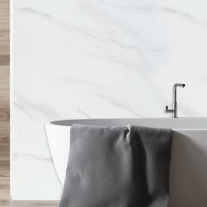 Corlea PVC White Marble Single Shower Panel - 2400 x 1000mm