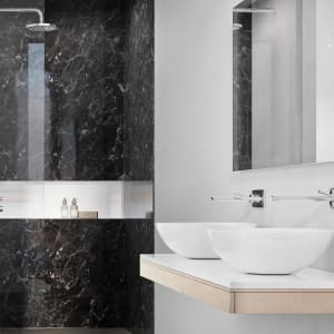 Corlea PVC Black Marble Single Shower Panel - 2400 x 1000mm