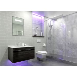 Corlea PVC Grey Marble Single Shower Panel - 2400 x 1000mm
