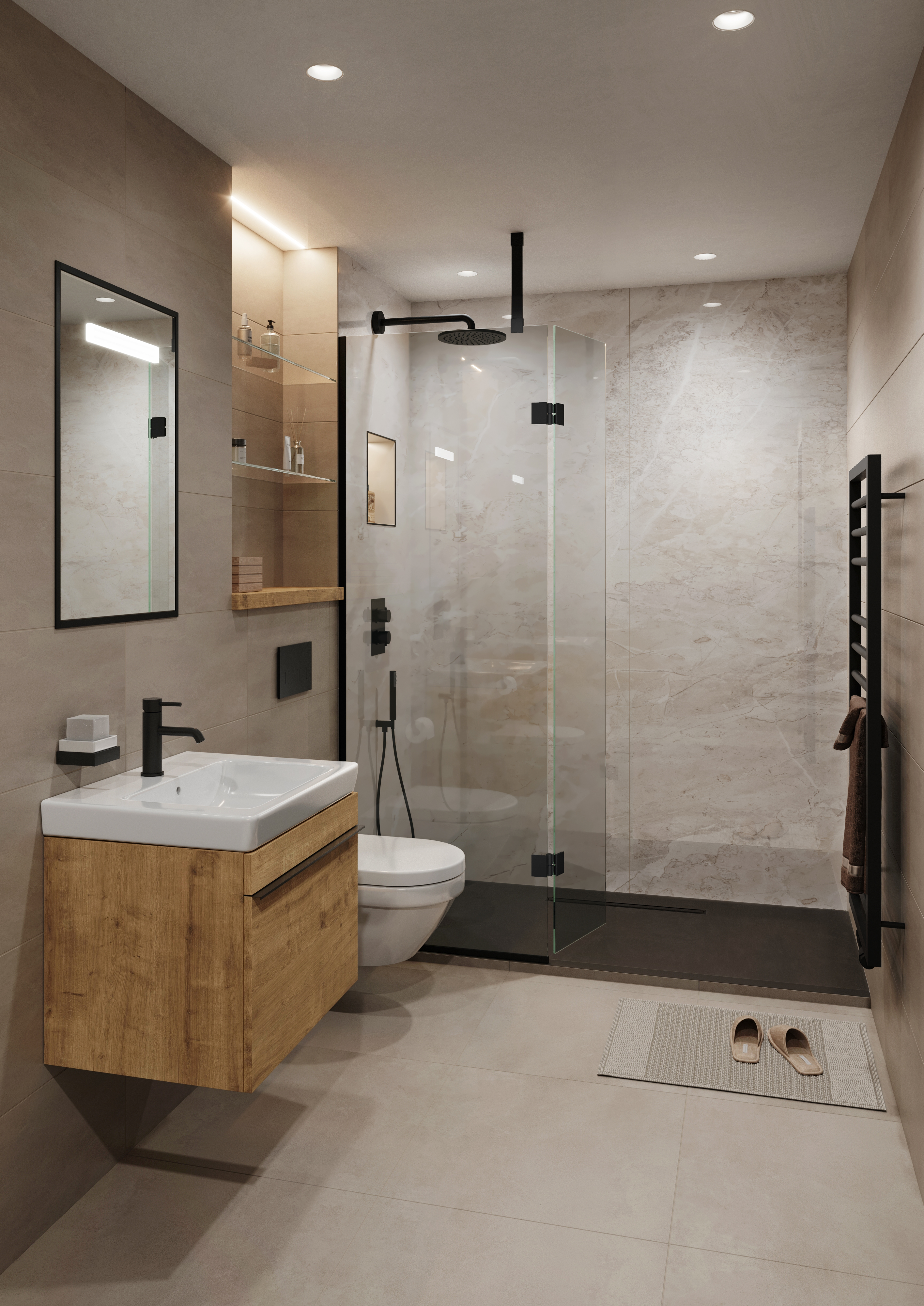 Corlea PVC Pergamon Marble Single Shower Panel - 2400 x 1000mm