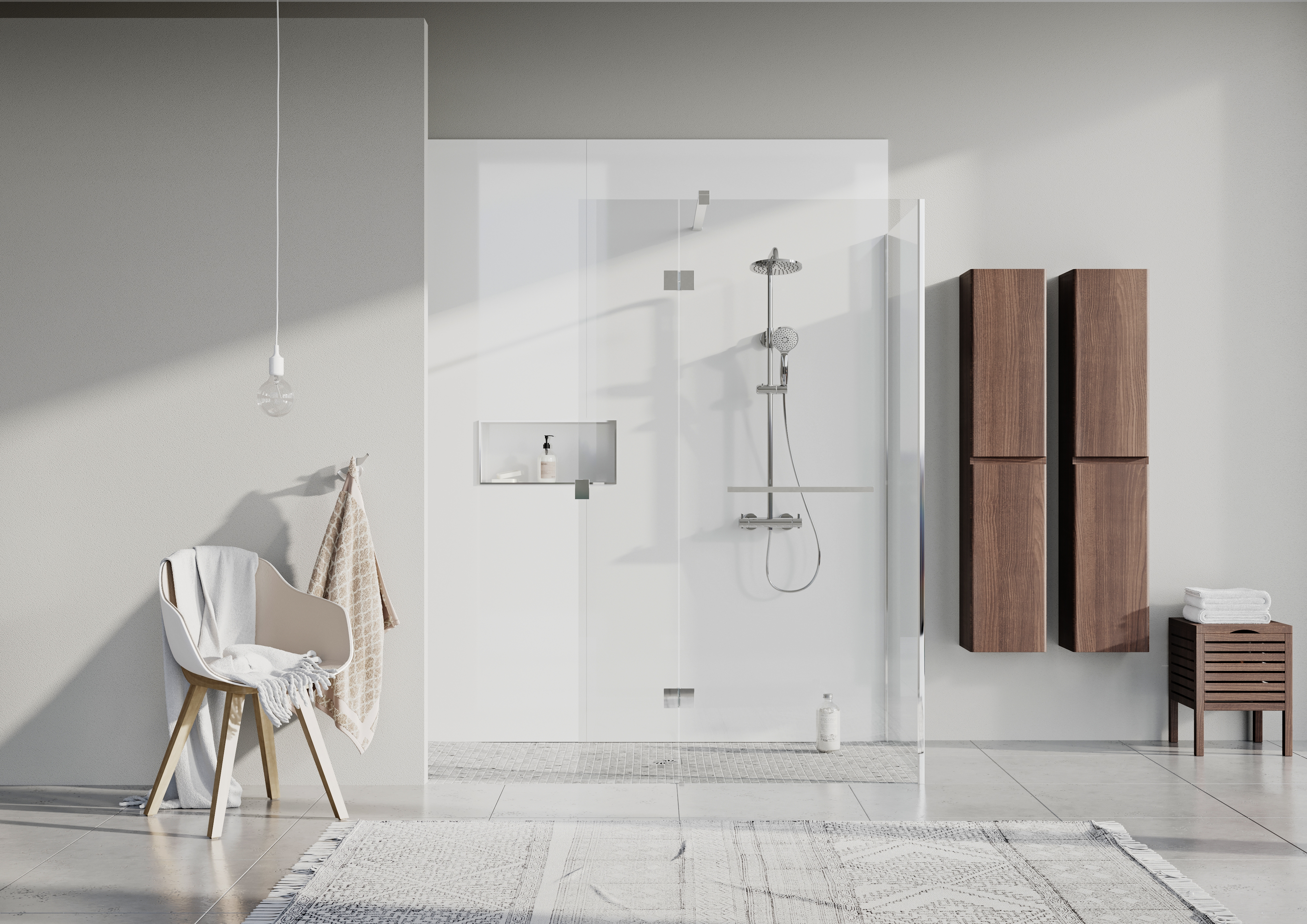 Image of Pura PVC Gloss White Marble Single Shower Panel - 2400 x 1000mm