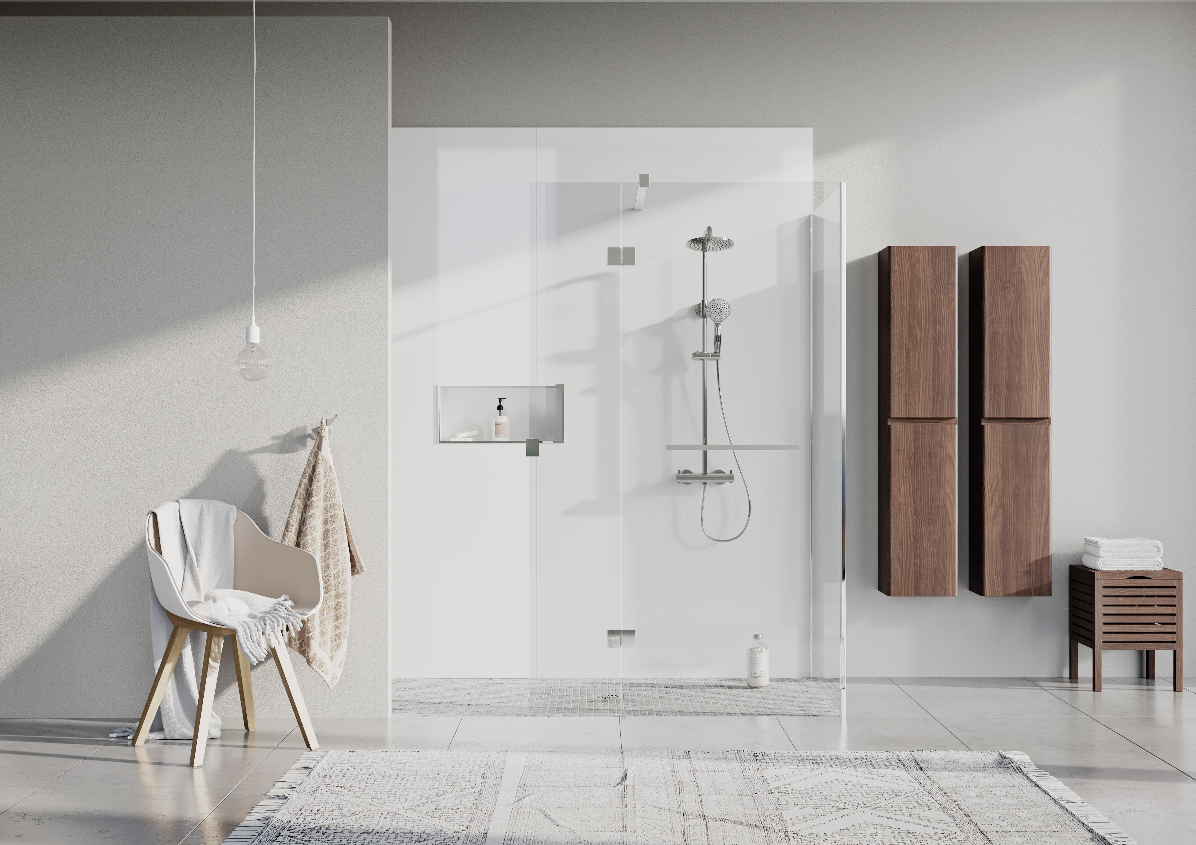 Corlea PVC Gloss White Marble Single Shower Panel