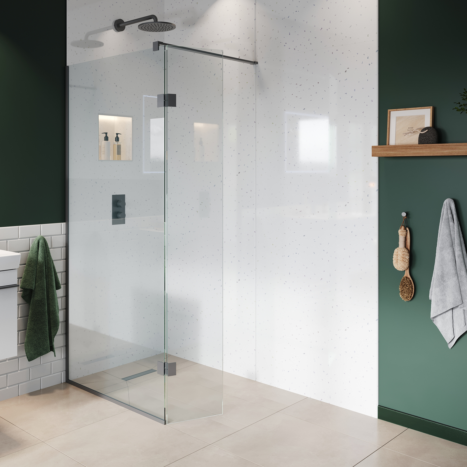 Corlea PVC White Arctic Single Shower Panel - 2400 x 1000mm