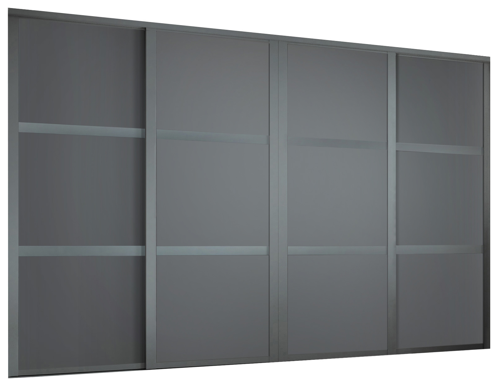 Image of Spacepro Shaker Graphite Frame 3 Panel Sliding Door Kit with Colour Matched Track - 4 x 914mm