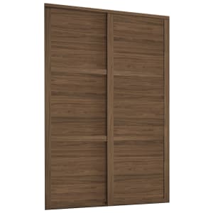 Spacepro Shaker Style 2 Carini Walnut Frame and Panel Sliding Door Kit with Colour Matched Track