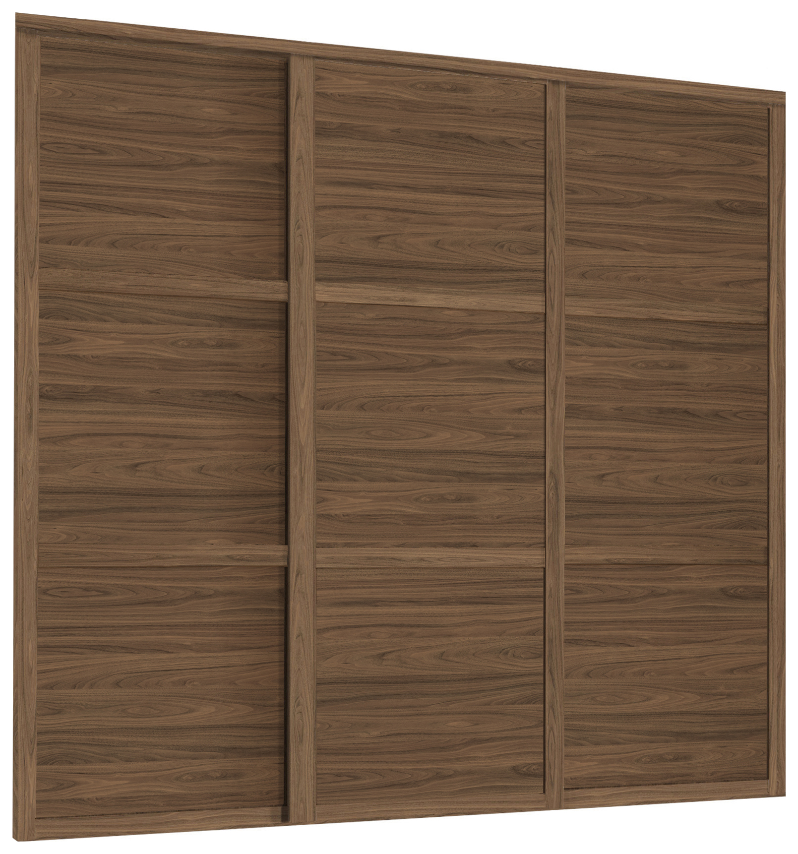 Spacepro Shaker 3 Wardrobe Door Kit Carini Walnut Framed- 3x 3 Panel Shaker