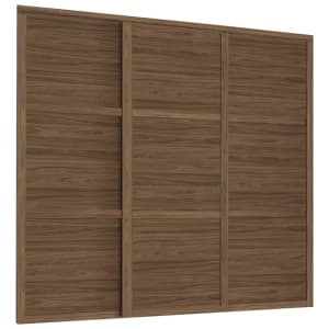 Spacepro Shaker Style 3 Carini Walnut Frame and Panel Sliding Door Kit with Colour Matched Track