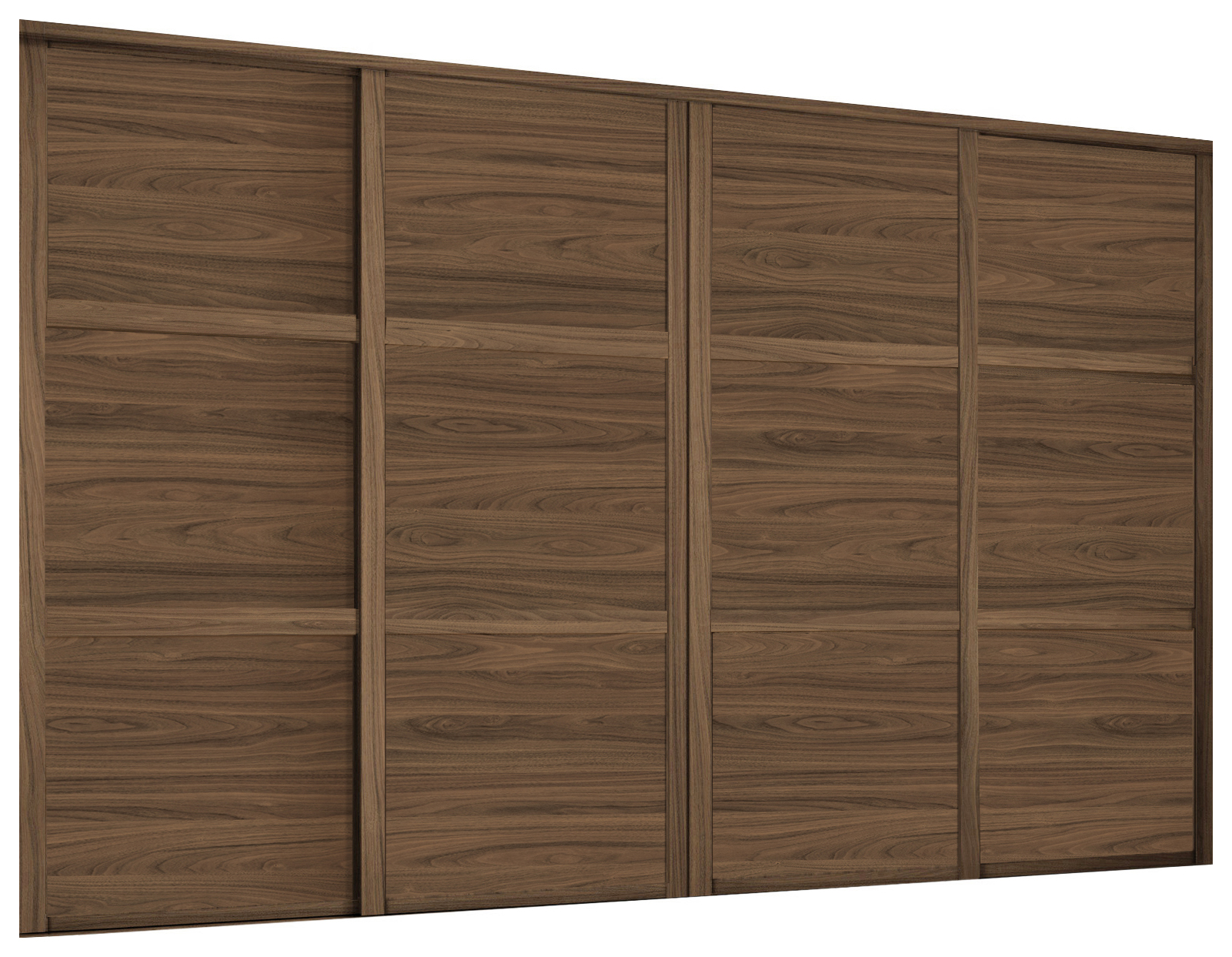 Image of Spacepro Shaker Carini Walnut Frame 3 Panel Sliding Door Kit with Colour Matched Track - 4 x 914mm