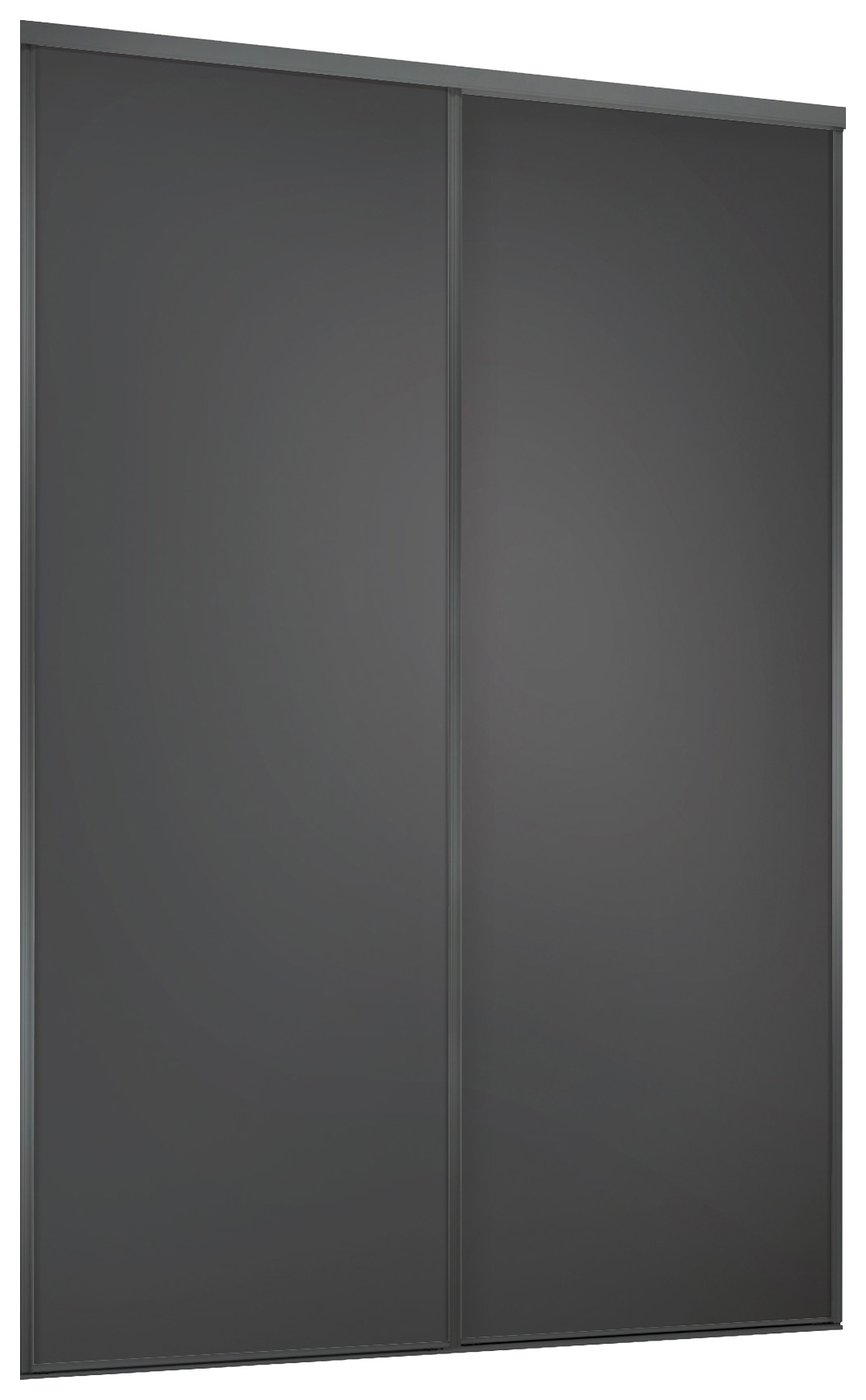 Spacepro Heritage Graphite Frame & Panel Sliding Door Kit with Colour Matched Track - 2 x 610mm