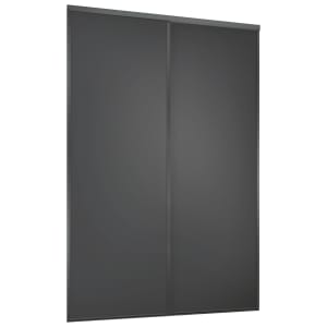 Spacepro Heritage Style 2 Graphite Frame and Panel Sliding Door Kit with Colour Matched Track