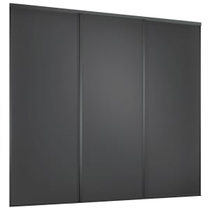 Spacepro Heritage Style 3 Graphite Frame and Panel Sliding Door Kit with Colour Matched Track