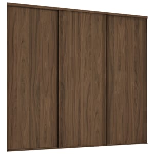 Spacepro Heritage Style 3 Carini Walnut Frame and Panel Sliding Door Kit with Colour Matched Track