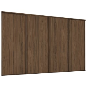 Spacepro Heritage Style 4 Carini Walnut Frame and Panel Sliding Door Kit with Colour Matched Track