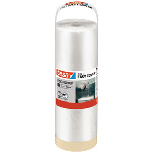 Image of Tesa Easy Cover Economy L - 2 in 1 Masking Tape & Dust Sheet - 33m x 1.40m
