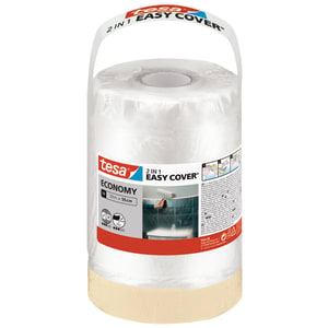 Tesa Easy Cover Economy M - 2 in 1 Masking Tape & Dust Sheet - 33m x 0.55m
