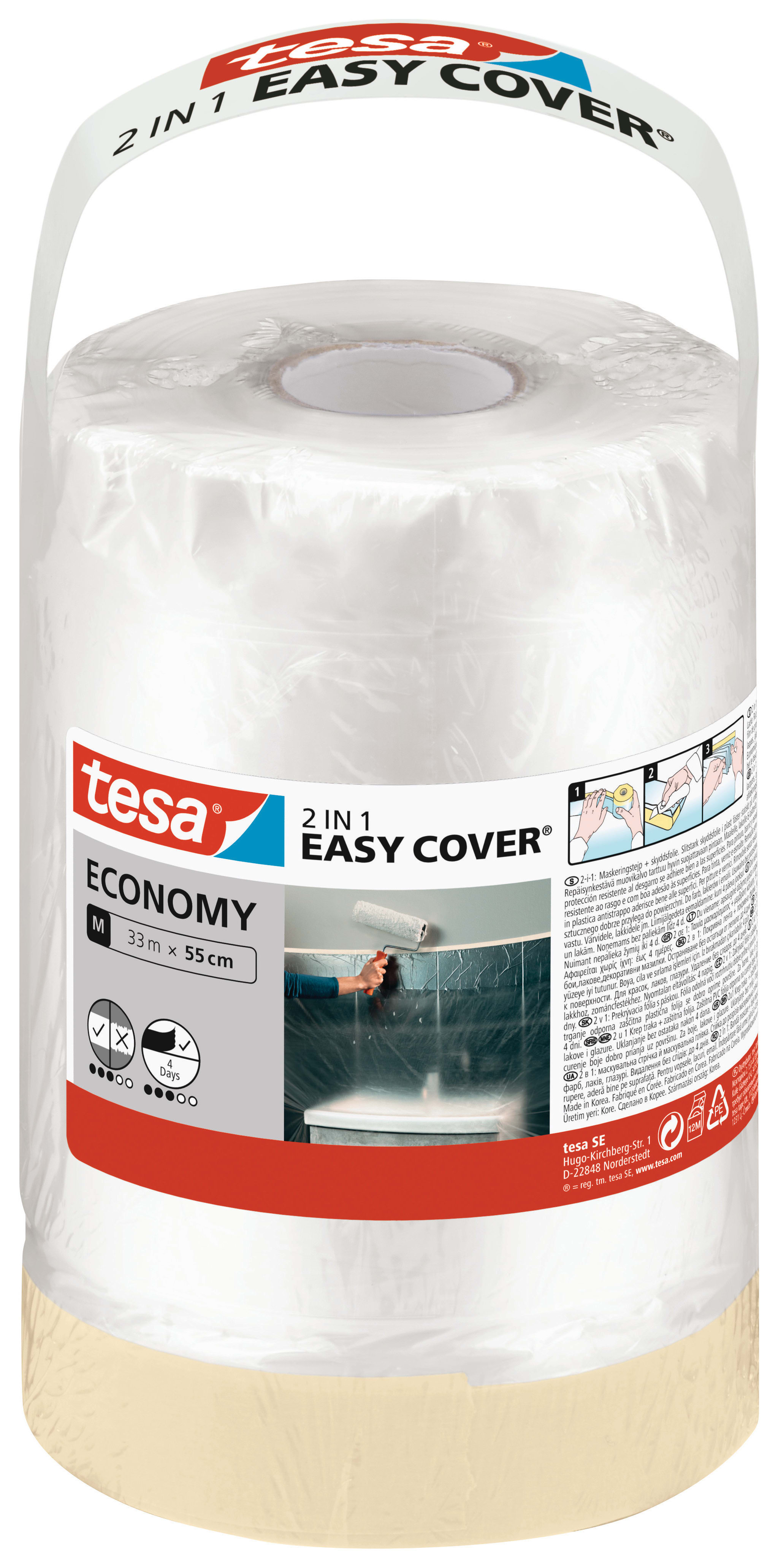Tesa Easy Cover Economy M 2 in 1 Masking Tape & Dust Sheet 33m x 0