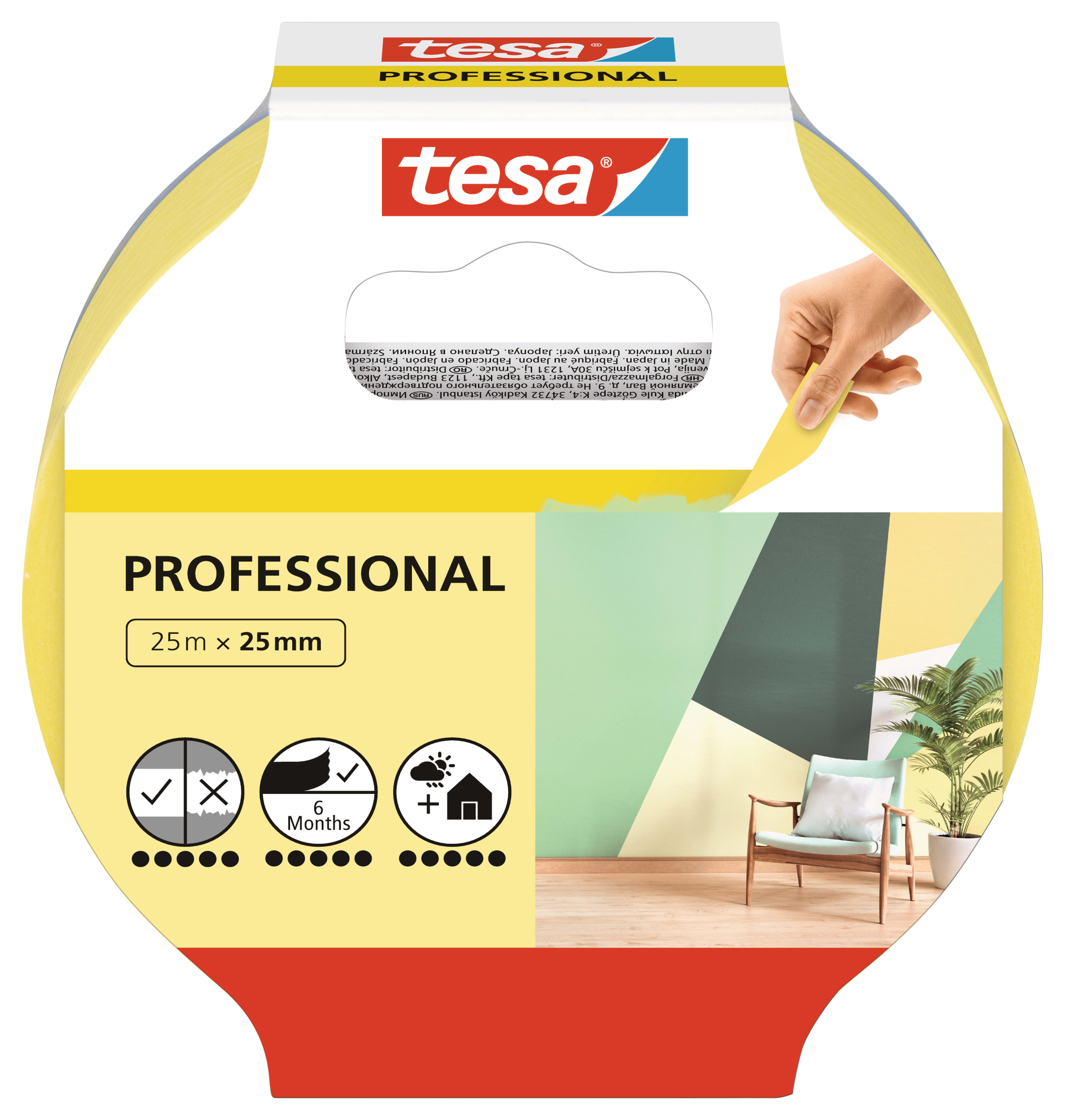 Tesa Professional Indoor Masking Tape - 25mm x