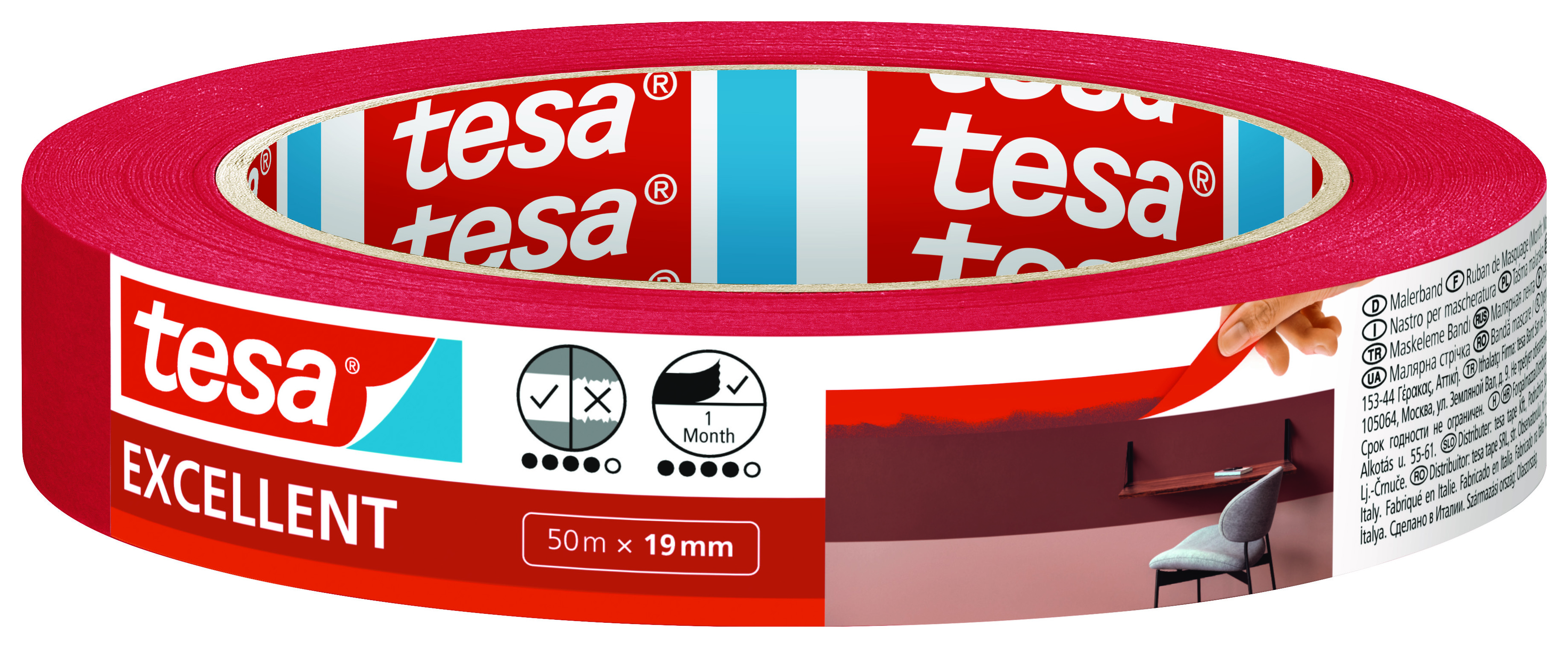 Image of Tesa Masking Excellent Masking Tape - 50m x 19mm