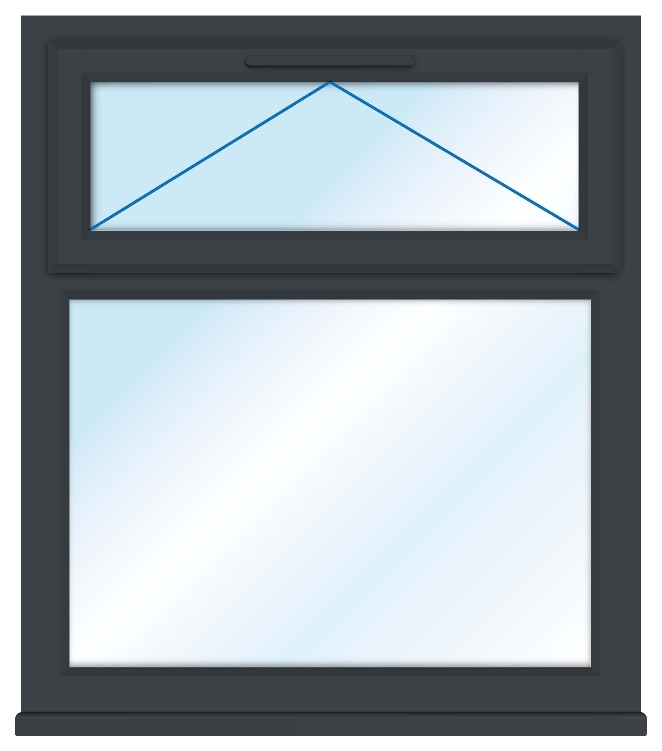 Euramax uPVC Grey Top Hung Casement Window - 905 x 1160mm