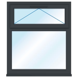 Euramax uPVC Grey Top Hung Casement Window - 905 x 1160mm