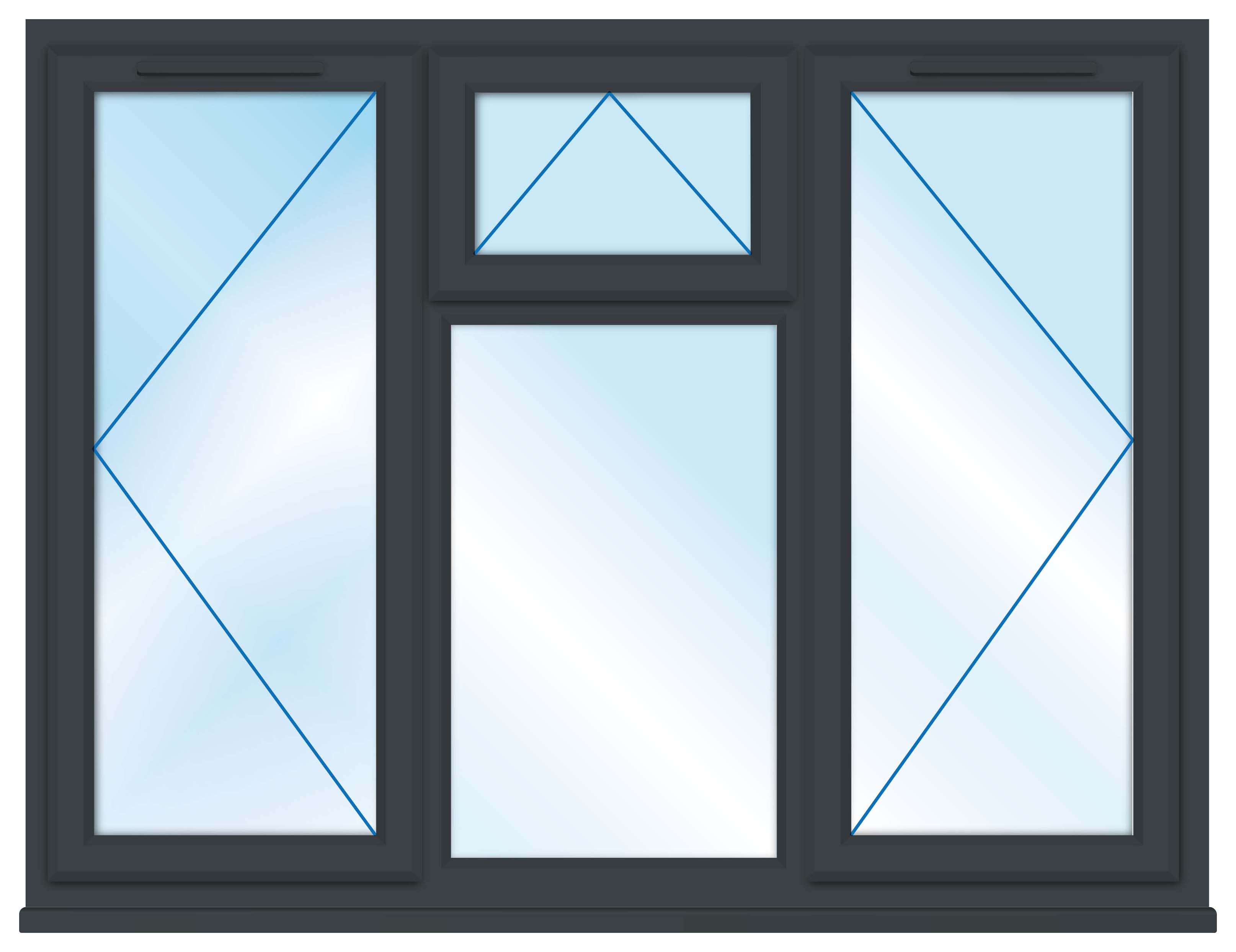 Euramax uPVC Grey Side & Top Hung Casement Window - 1770 x 1160mm