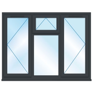 Euramax uPVC Grey Side & Top Hung Casement Window - 1770 x 1160mm