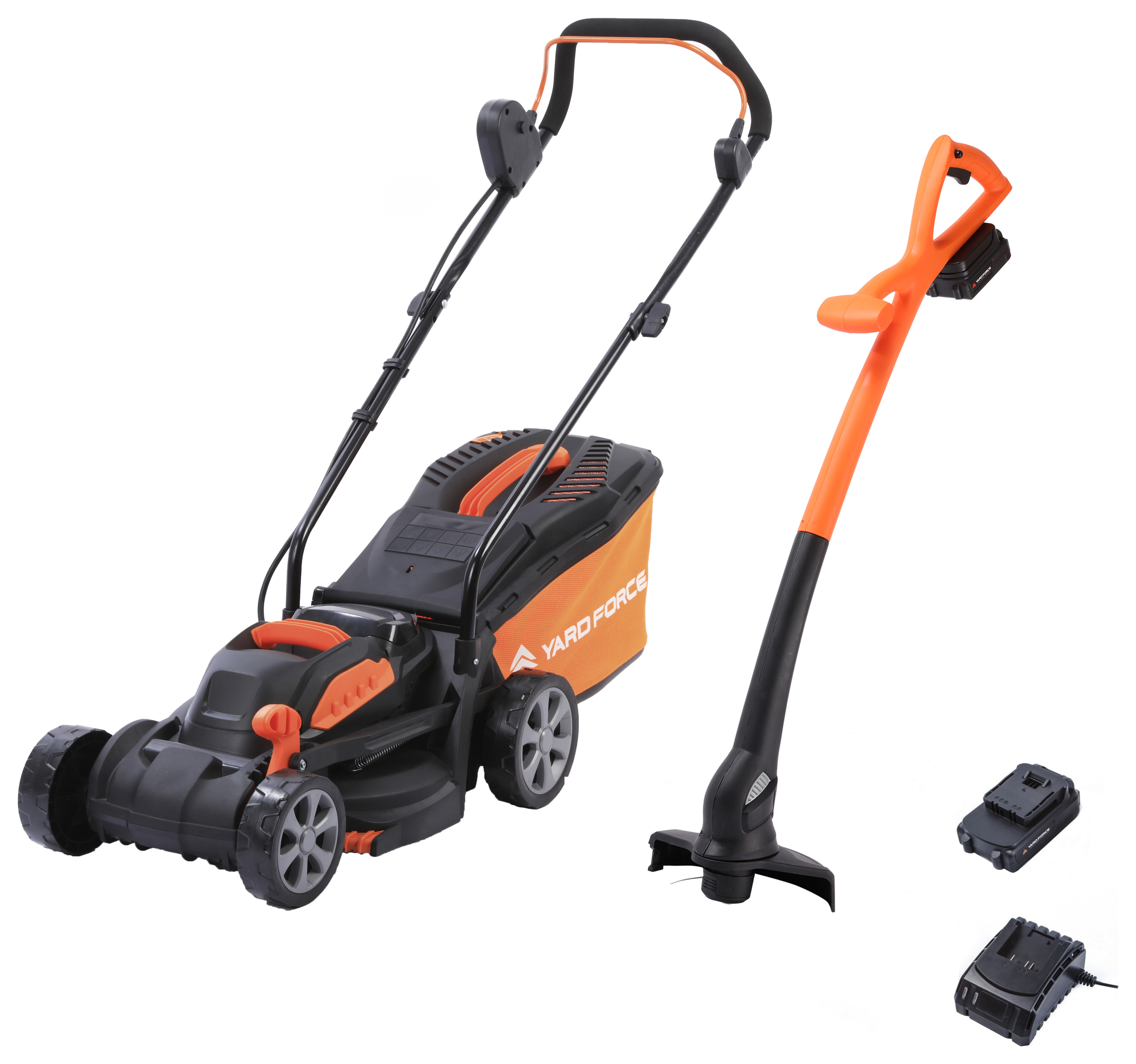 Image of Yard Force 20V 4.0Ah 33cm Cordless Lawnmower & 25cm 20V 4.0Ah Grass Trimmer