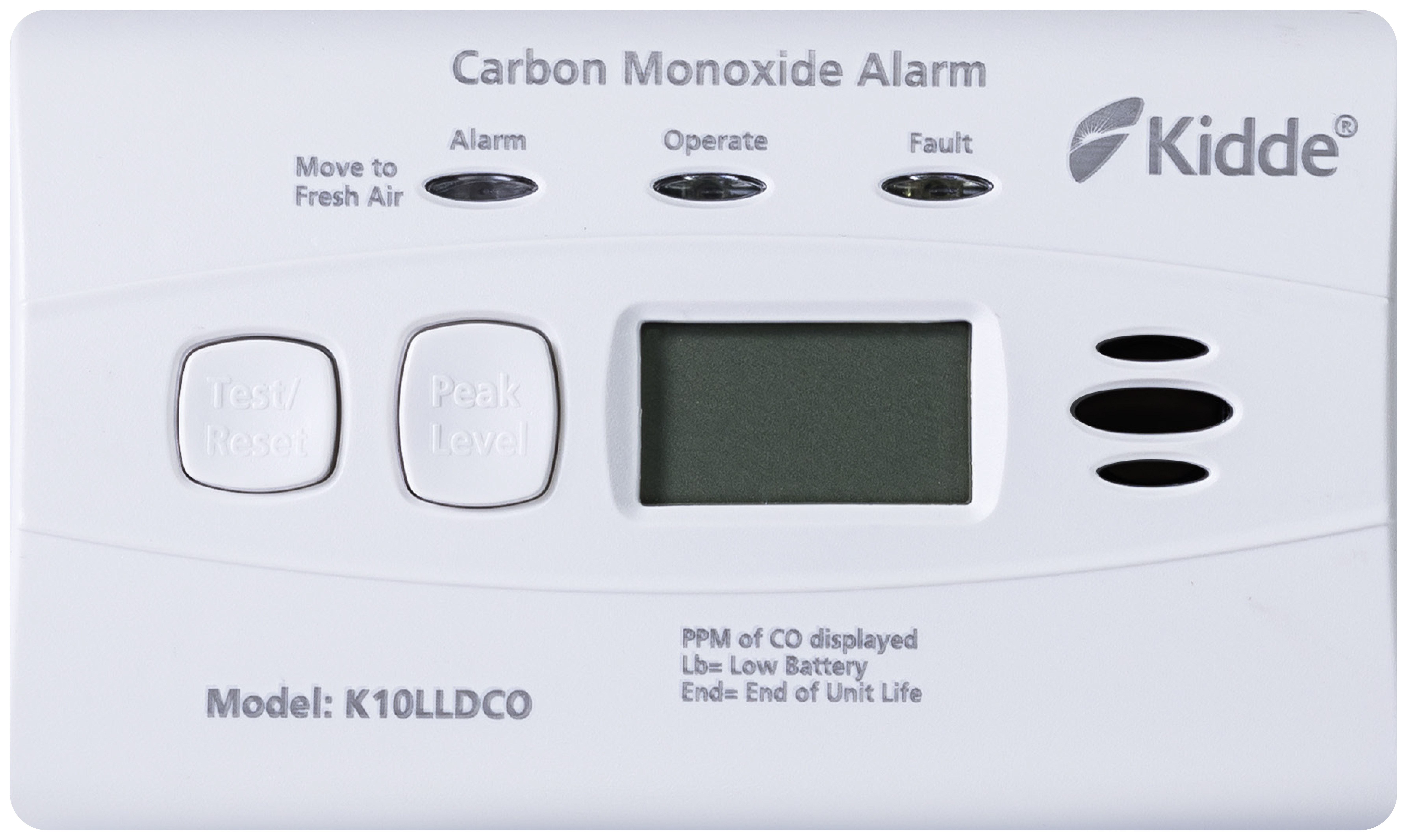 Image of Kidde K10LLDCO Carbon Monoxide Alarm with 10 Year Sealed In Battery & LCD Display
