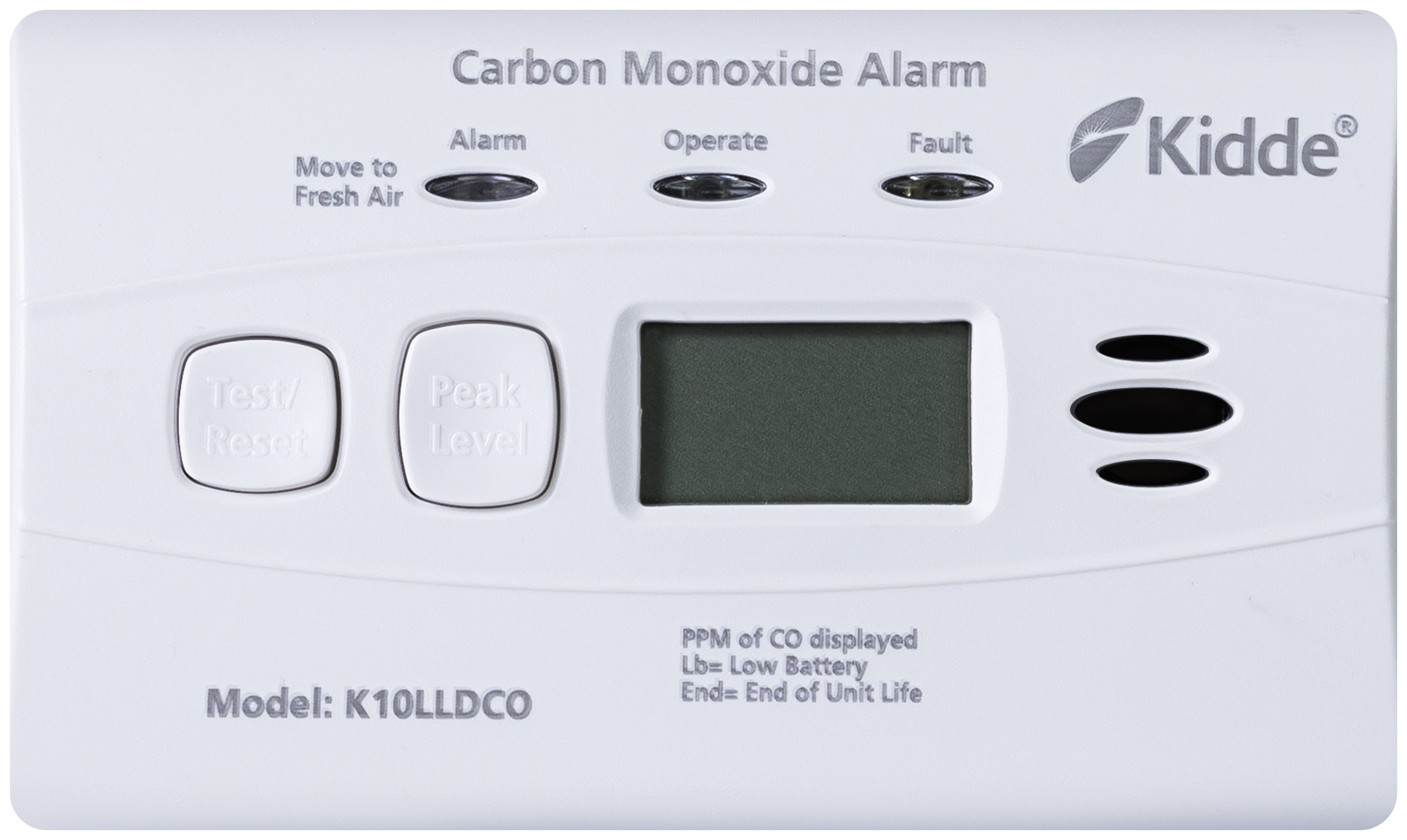 Kidde K10LLDCO Carbon Monoxide Alarm with 10 Year Sealed In Battery & LCD Display