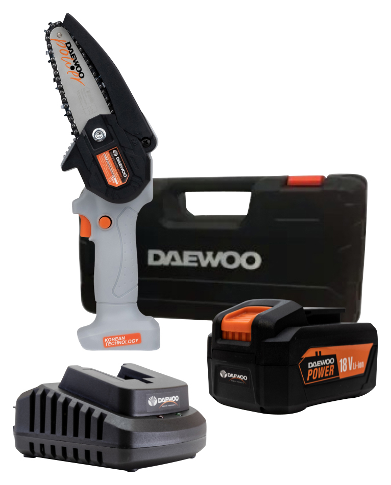 Image of Daewoo Cordless 18V Mini Chainsaw with 4Ah Battery