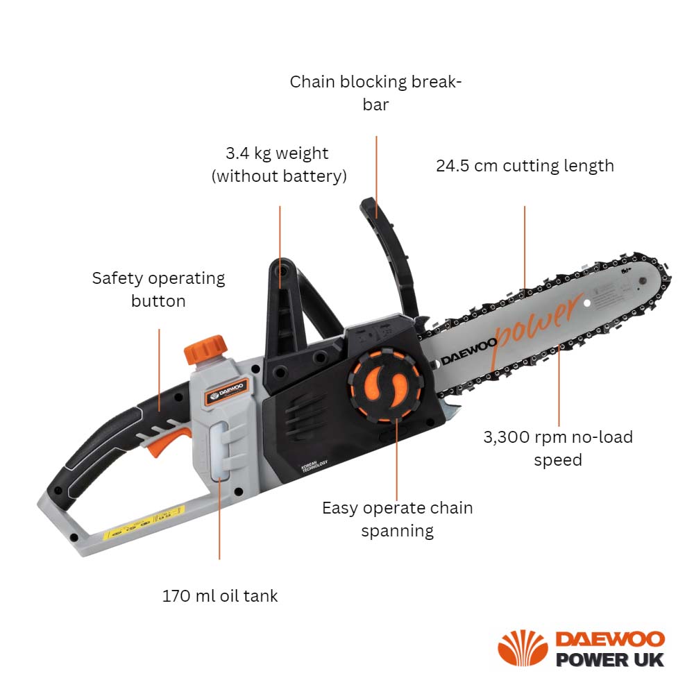 Image of Daewoo Cordless 18V Chainsaw - Bare