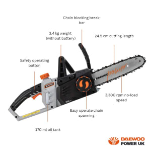 Image of Daewoo Cordless 18V Chainsaw - Bare