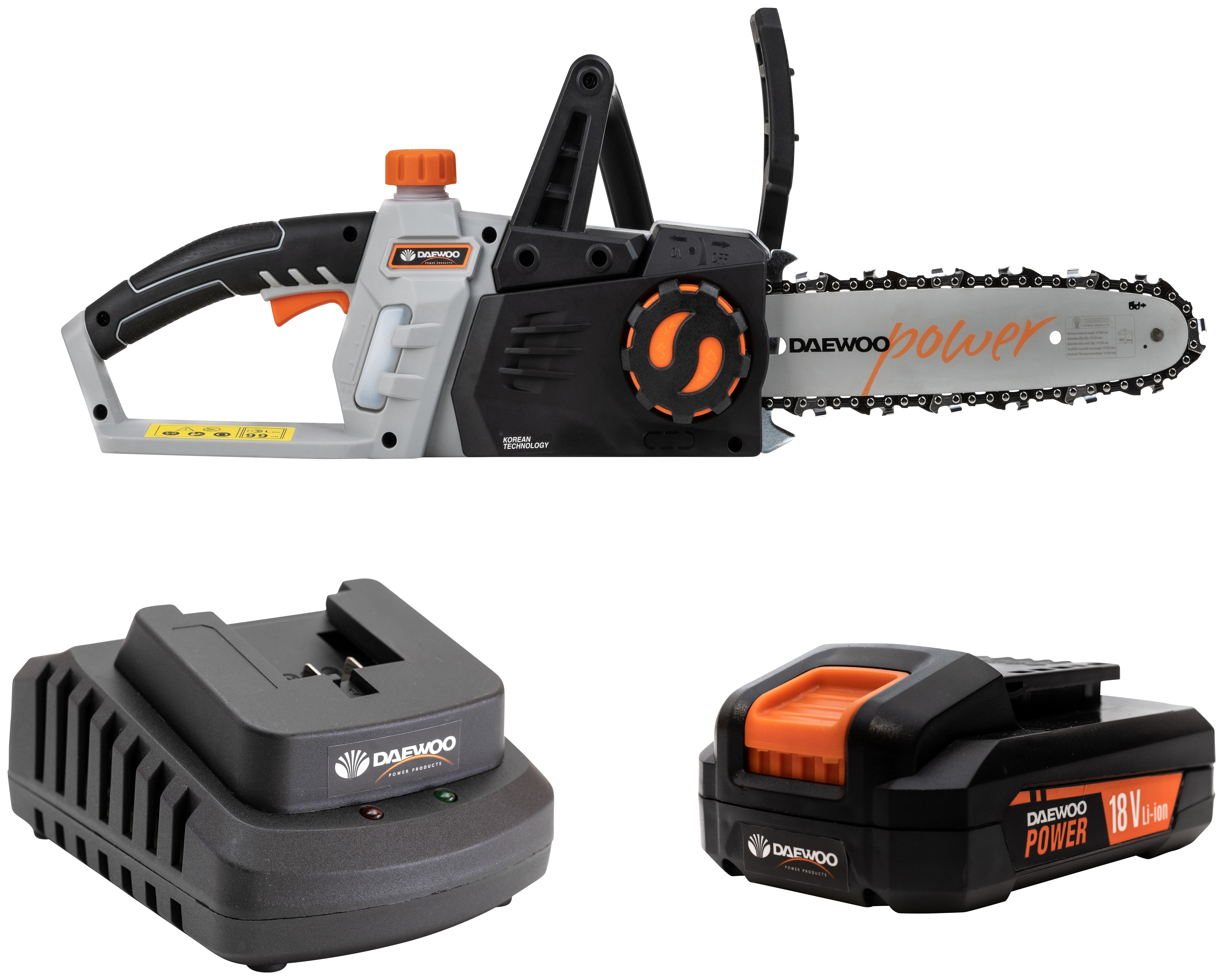 Image of Daewoo Cordless 18V Chainsaw with 2Ah Battery