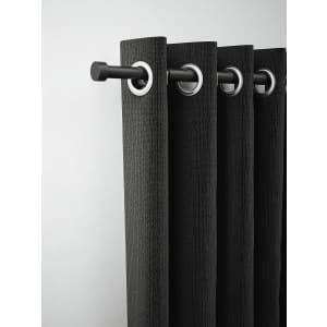 Rothley Extendable Curtain Pole Kit with Stud Finials - Matt Black