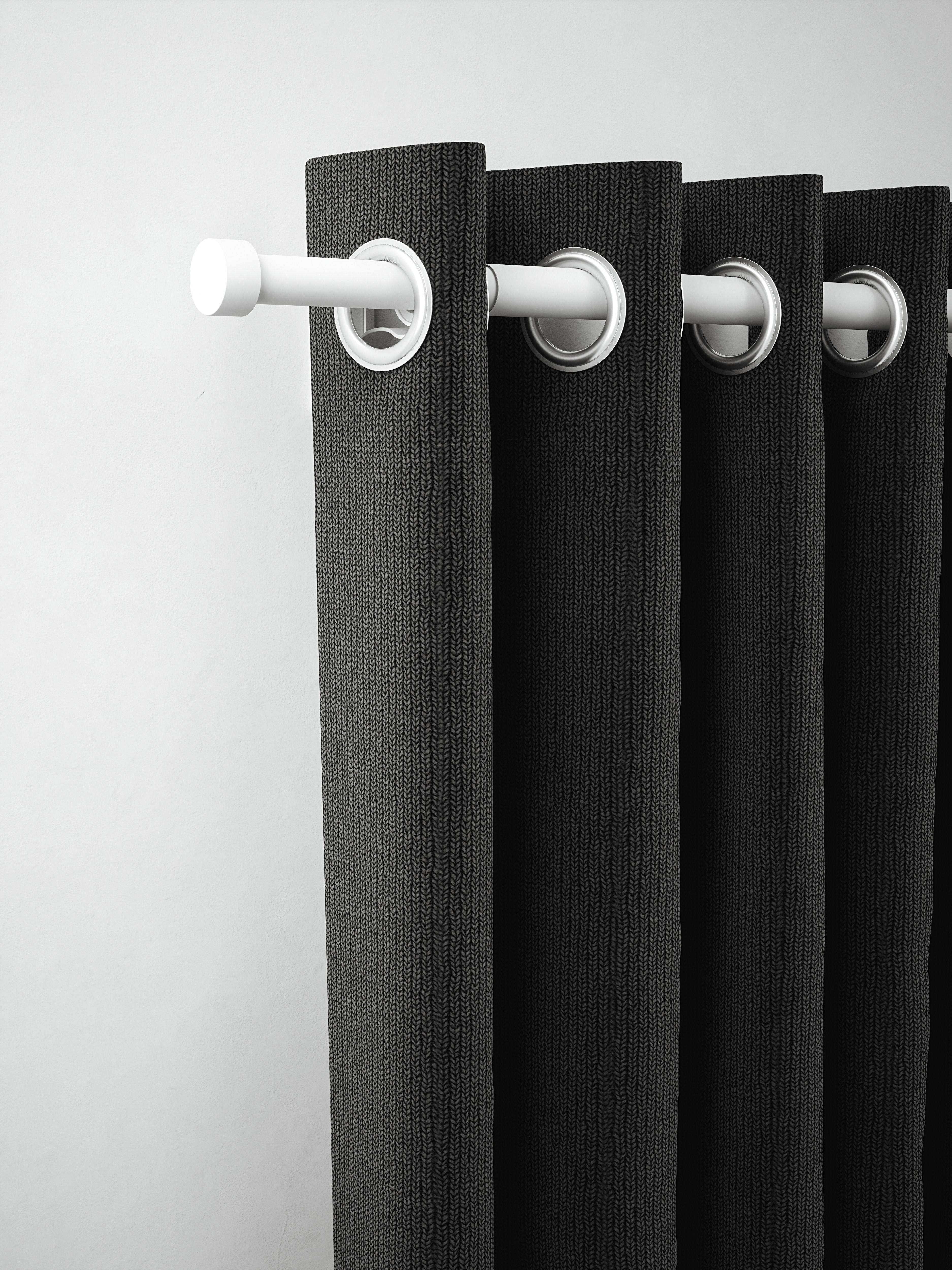 Rothley Extendable Curtain Pole Kit with Stud Finials - Matt White