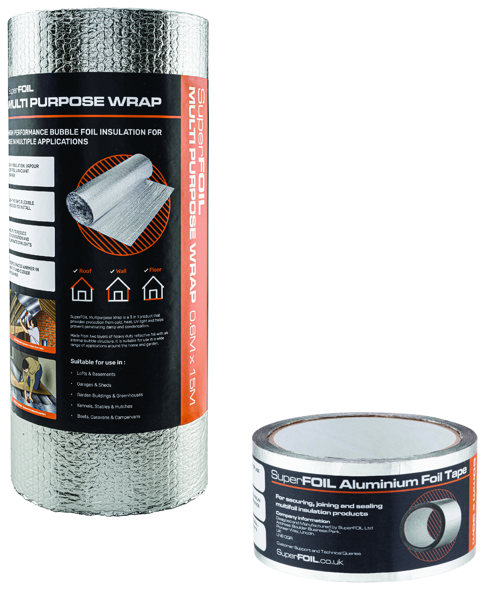 SuperFOIL Multi-Purpose Insulation & Foil Tape Set - 0.6 x 15m