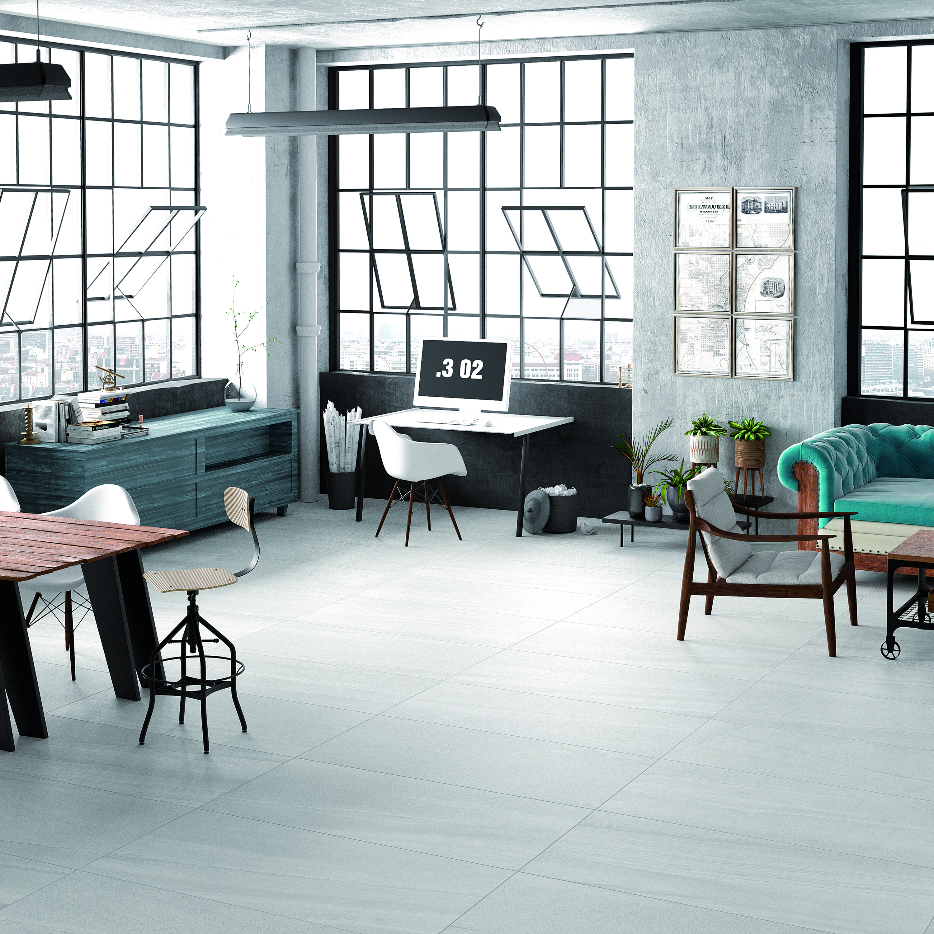 Wickes Boutique Bennington White Matt Porcelain Floor Tile - 1200 x 600mm - Pack of 2