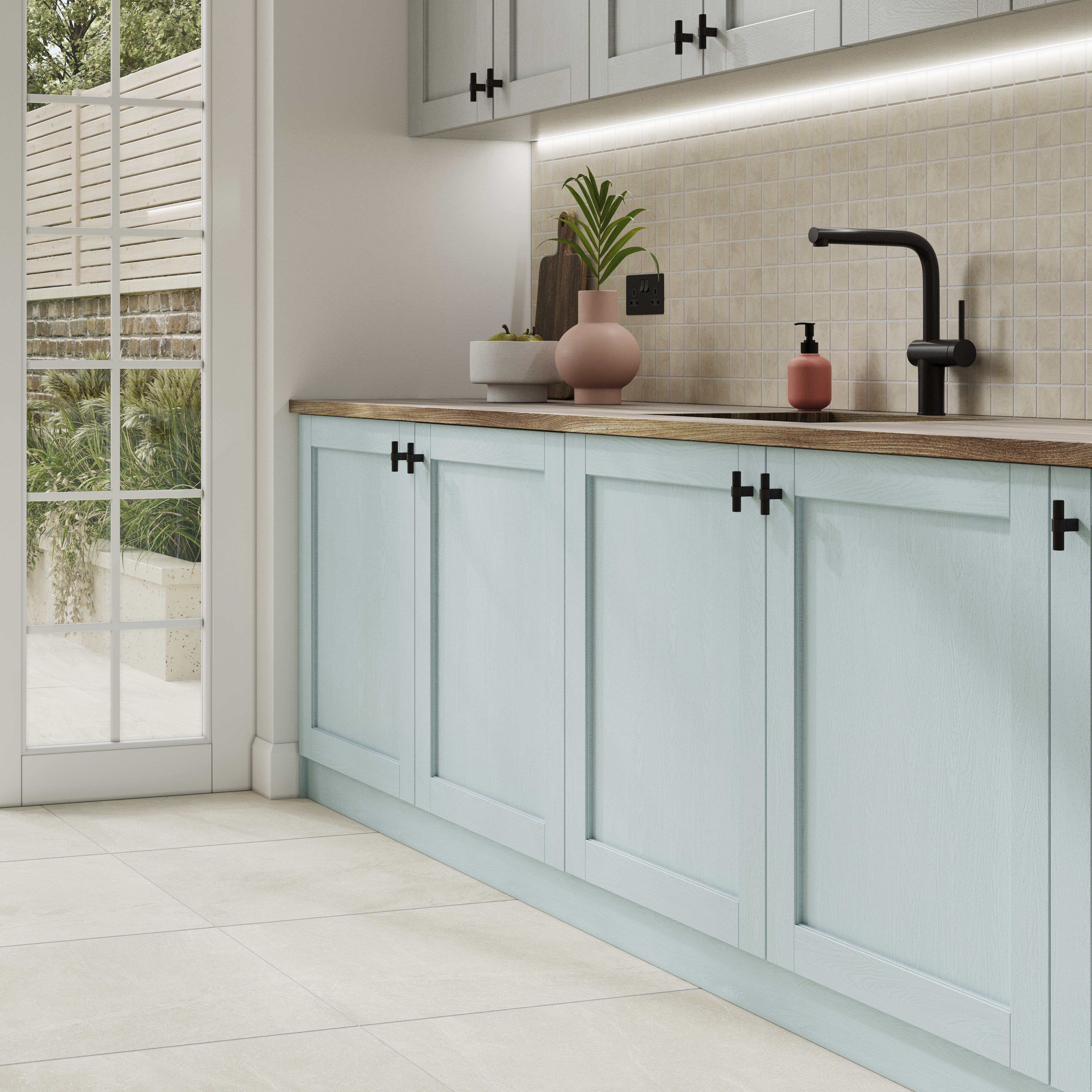 Wickes Boutique Lava Bone Matt Porcelain Wall & Floor Tile - 600 x 600mm - Pack of 4