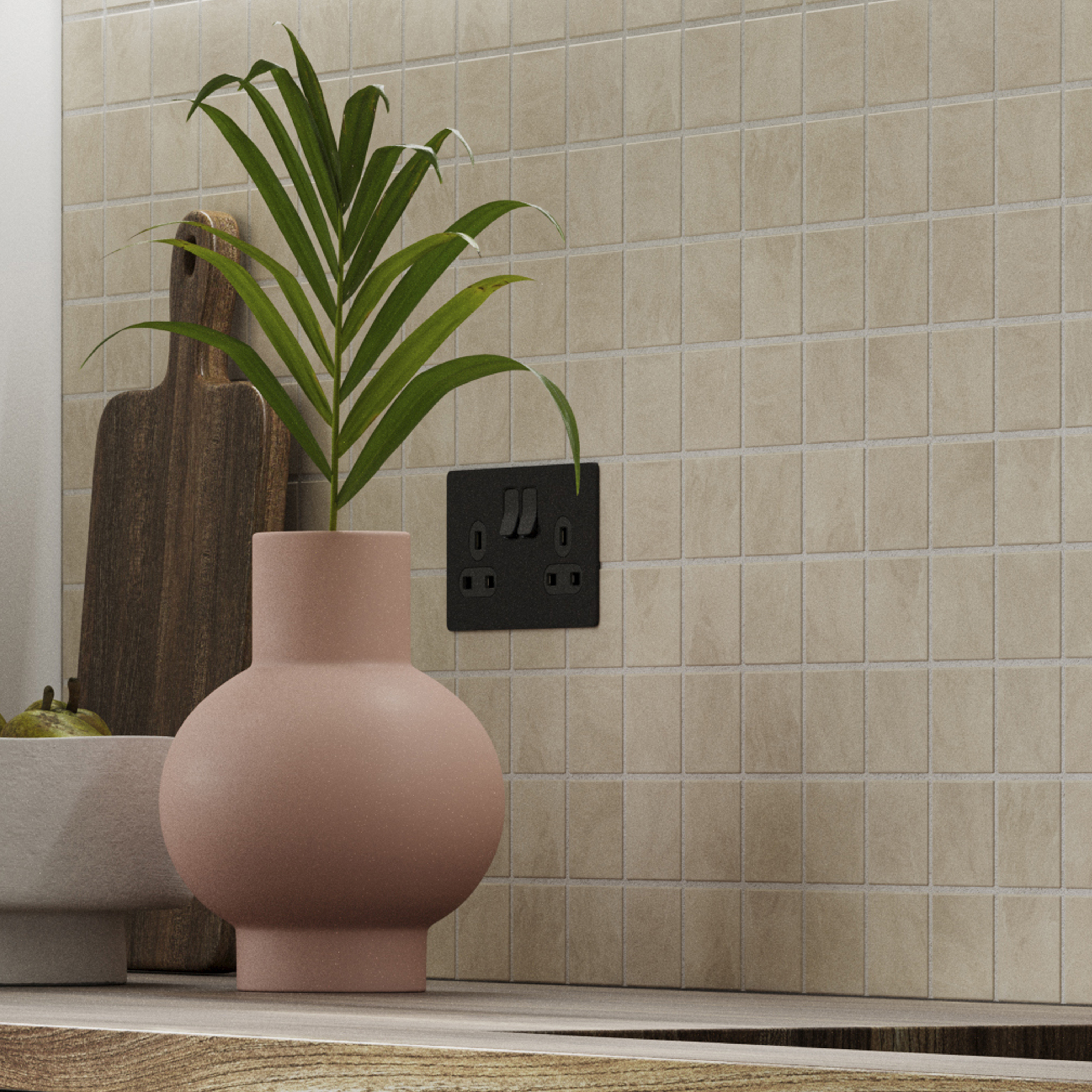 Wickes Boutique Lava Bone Matt Porcelain Wall & Floor Mosaic Tile 300x300mm Pk/6