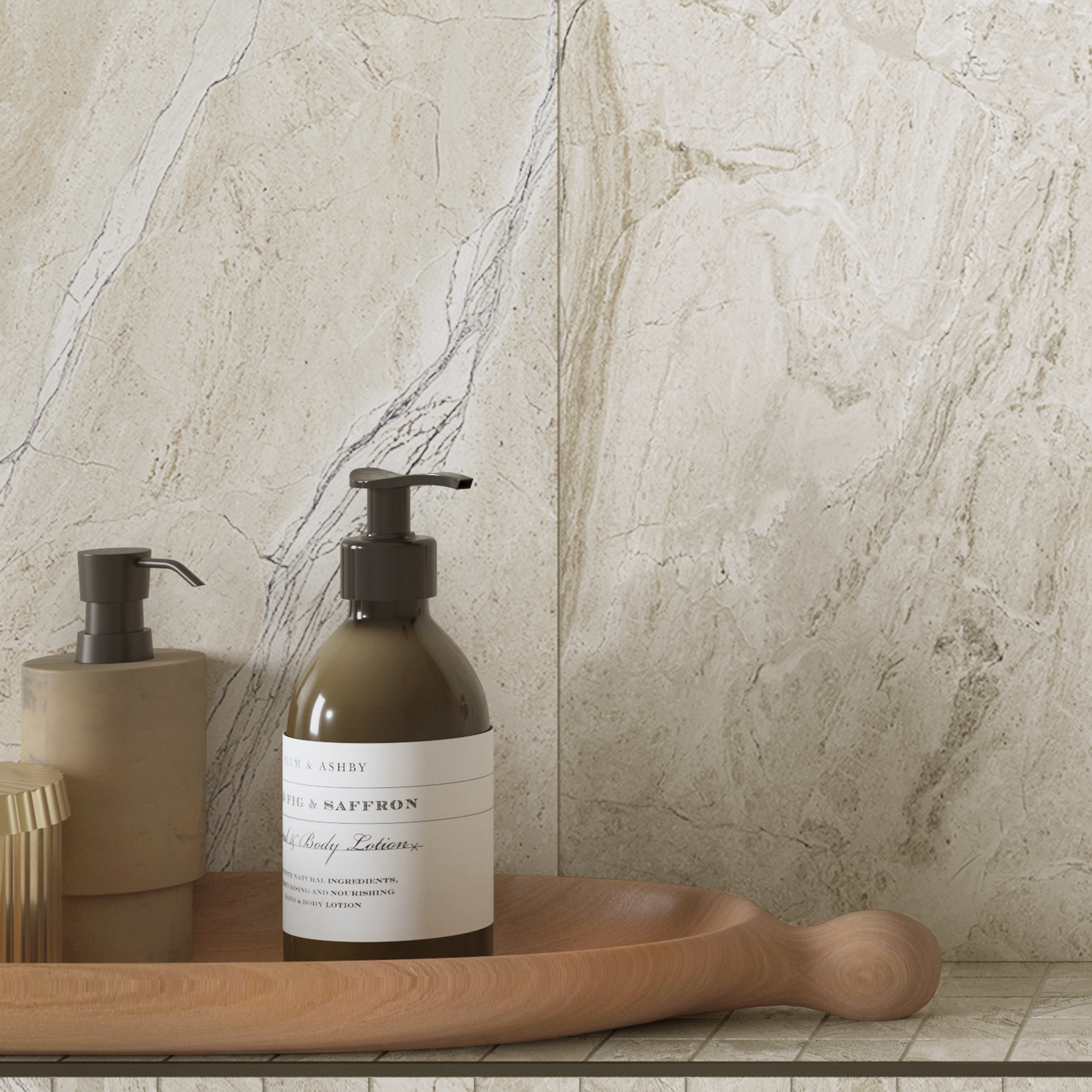 Wickes Boutique Harmony Natural Matt Porcelain Wall& Floor Tile - 600 x 600mm - Pack of 3