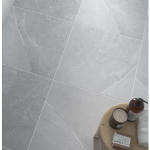 Wickes Boutique Porto Grey Matt Porcelain Wall& Floor Tile - 600 x 600mm - Pack of 4