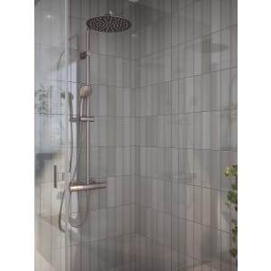 Wickes Boutique Richmond Dove Grey Gloss Ceramic Wall Tile - 245 x 75mm - Pack of 54