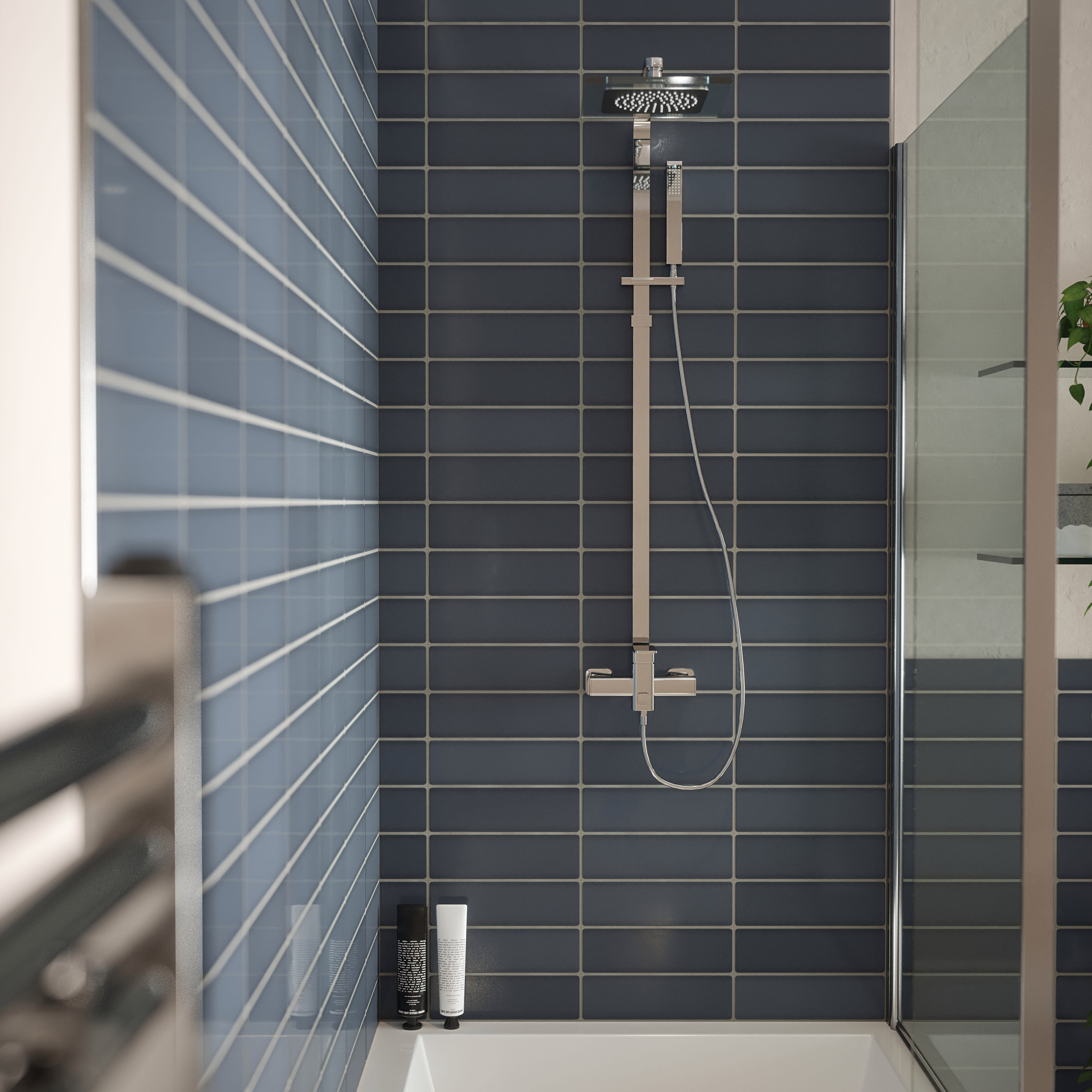 Wickes Boutique Richmond Dusk Slate Gloss Ceramic Wall Tile - 245 x ...