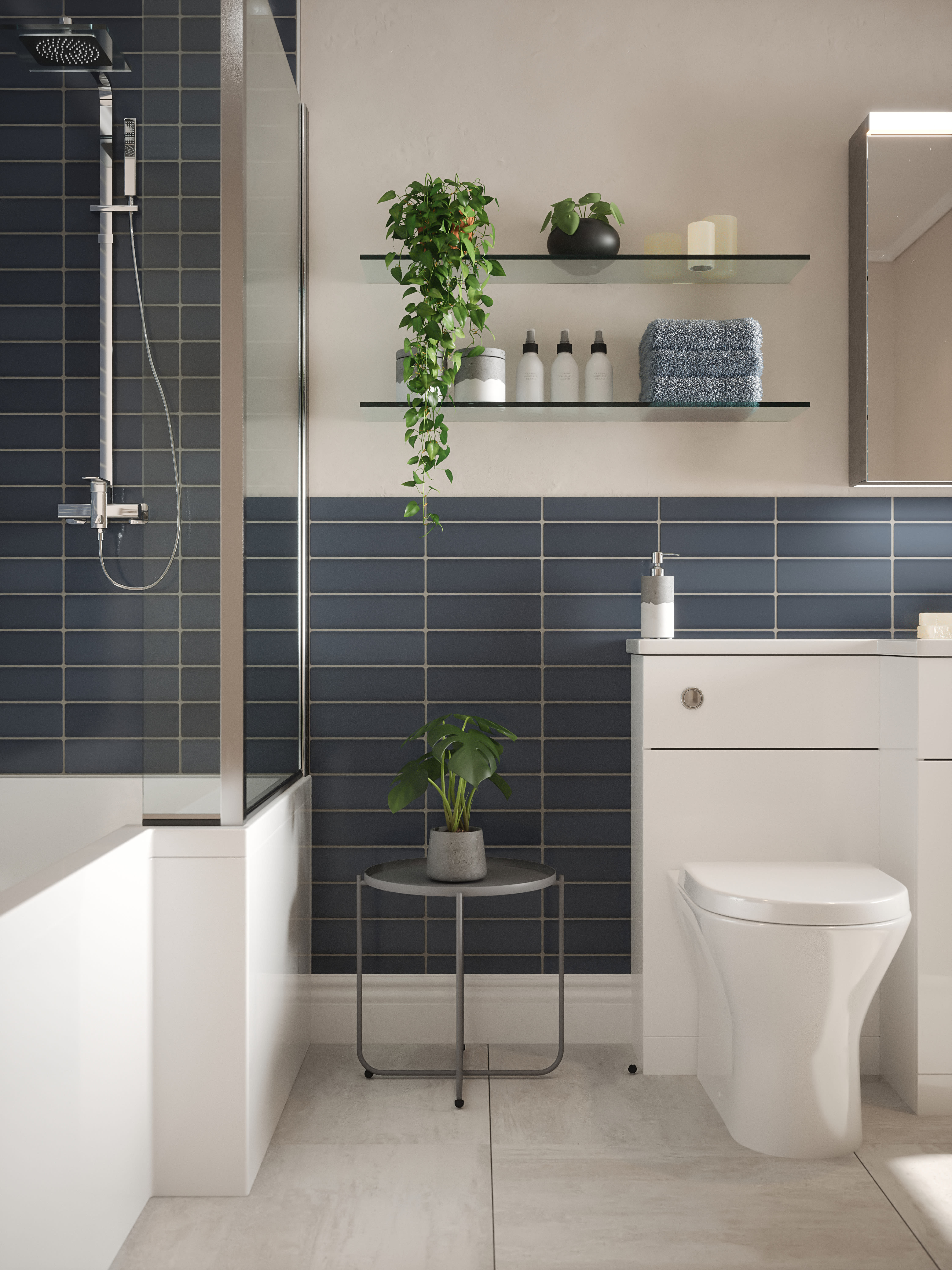 Wickes Boutique Richmond Dusk slate Gloss Ceramic Wall Tile 245 x