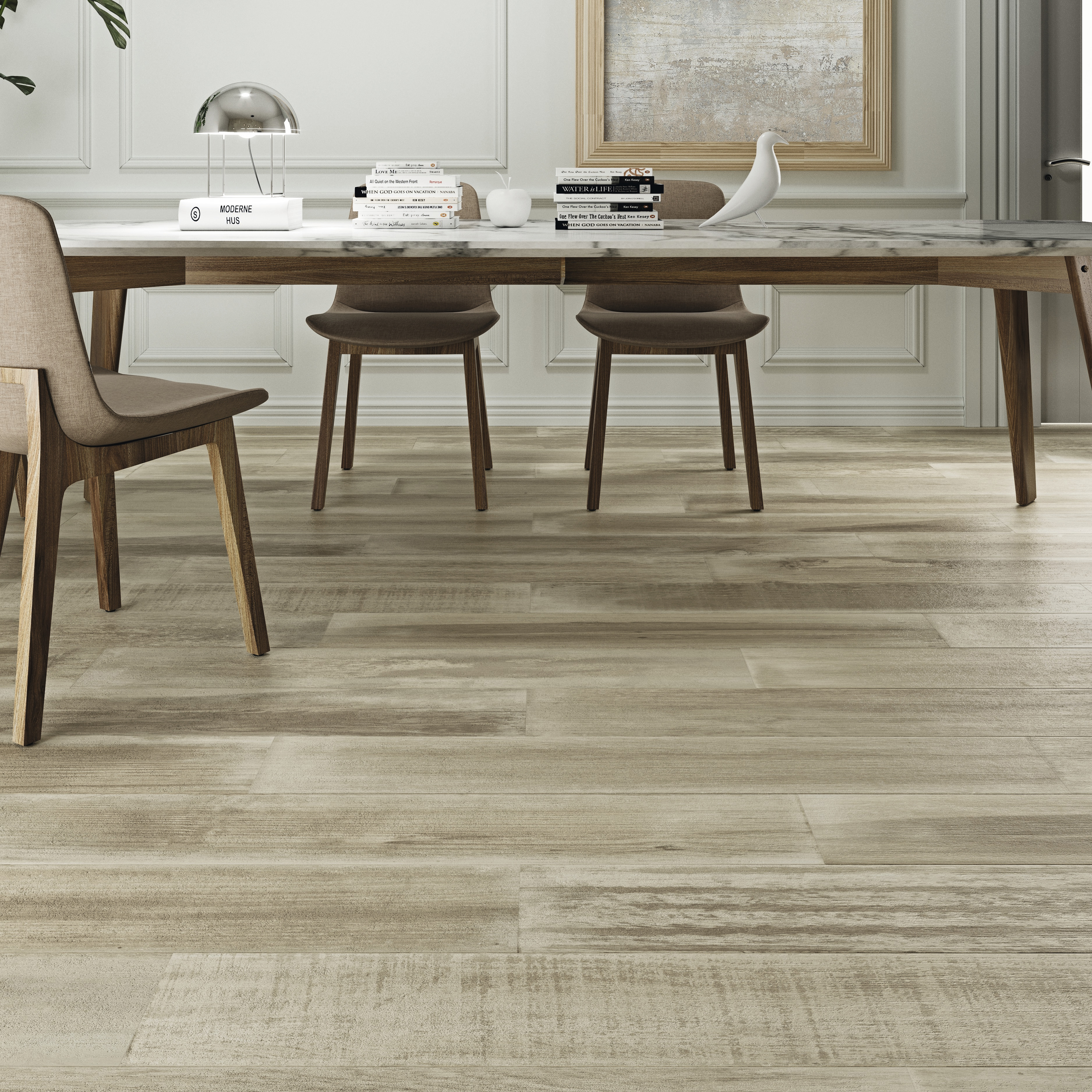 Wickes Boutique Oslo Oak Wood Effect Matt Porcelain Wall & Floor Tile - 1200 x 200mm - Pack of 5